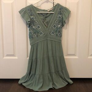 Francesca’s sage summer dress